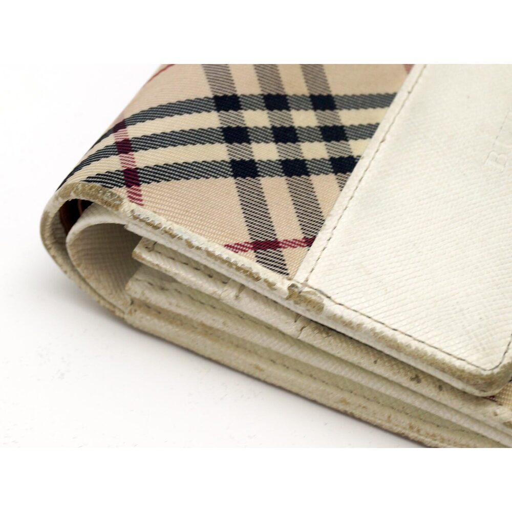 Burberry Canvas fold Beige Bi Wallet White - Picture 5 of 8